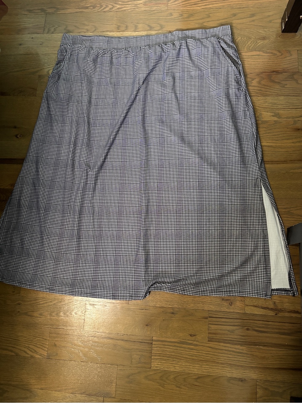 Terra &Sky Black and White Checked Midi Skirt